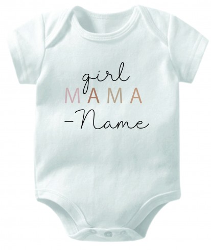 Personalised Baby Girl Mama White Cotton Baby Romper